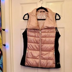 Calvin Klein Baby Pink and Black Puffy Vest
